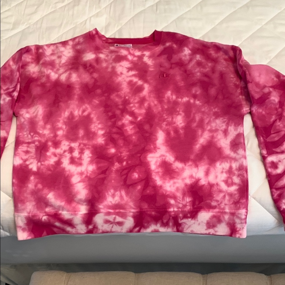 Champion Fuchsia Tie-Dye Crewneck